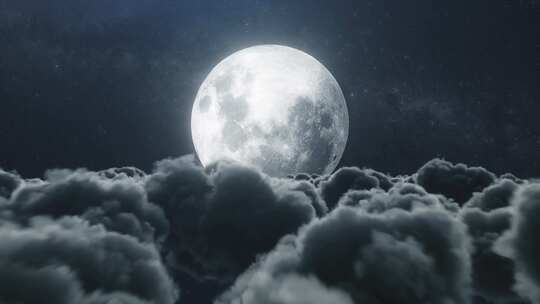 云海穿明月视频素材模板下载