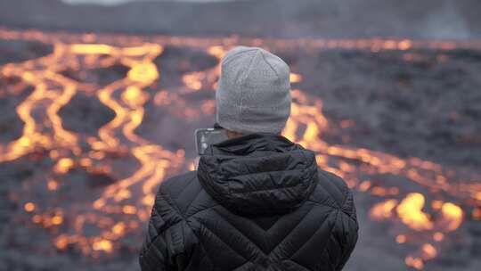 人，无人机摄影，摄影师，火山