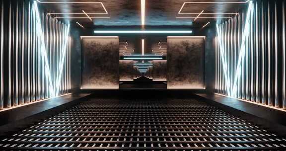 科技感未来隧道空间画面