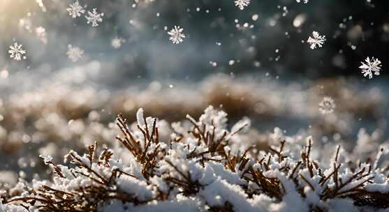 雪花特写雪景下雪天大雪纷飞白雪皑皑雪风景