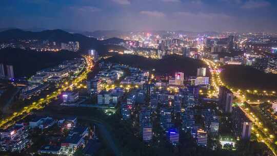 广州黄埔科学城夜景延时