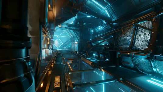 科幻风格未来隧道场景