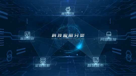 震撼大气科技文字组织架构展示AE模板