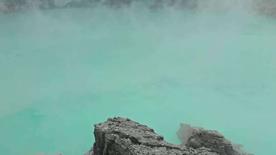 Ijen，火山，烟雾，岩石