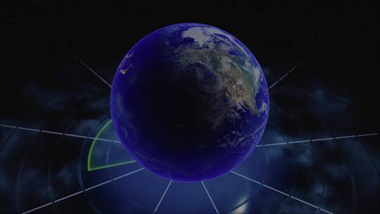 地球光波信号发射视频素材模板下载