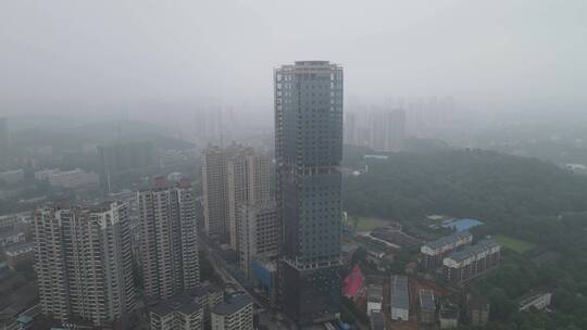 湖南衡阳第一高楼商务建筑航拍