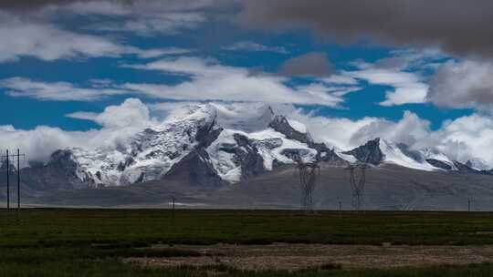 西藏日喀则希夏邦马峰晴天高空延时