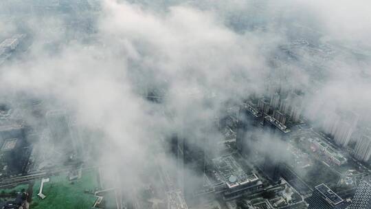 云层下的杭州余杭区未来科技城4视频素材模板下载