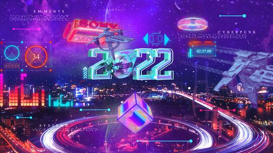 赛博朋克元宇宙霓虹灯未来世界AE视频素材教程下载