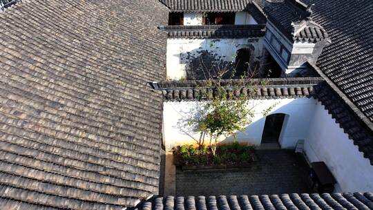 徽派建筑四合院 马头墙 天井特写