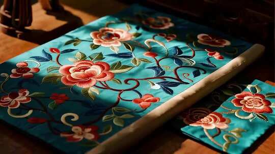 传统刺绣工艺品展示