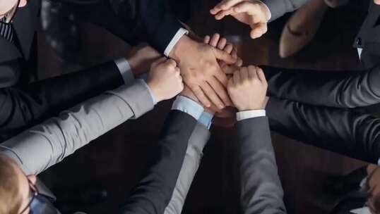 商务人士团队叠手素材