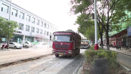 工程施工道路修路铺油