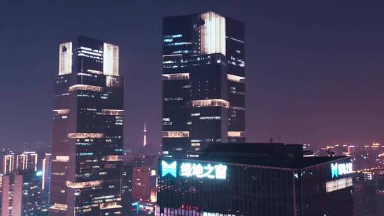 郑州双子塔夜景航拍