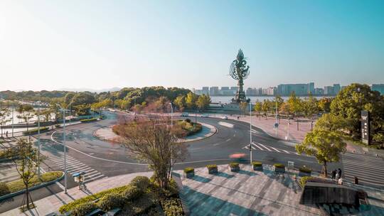 杭州_闻涛路环岛_钱江龙雕塑4K