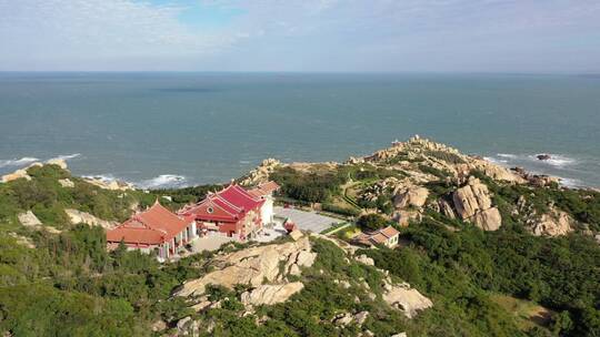 福建莆田湄洲岛海岸线风光航拍