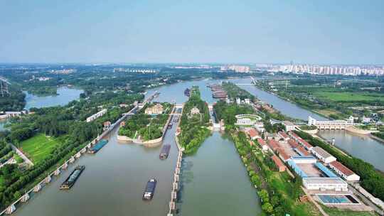 京杭大运河船闸航拍