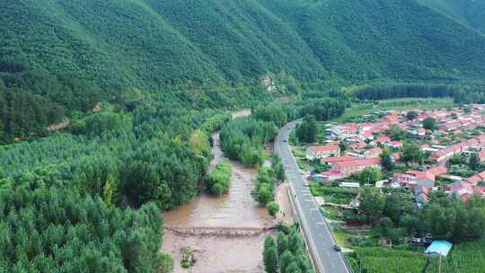 【合集】航拍农村河道洪水