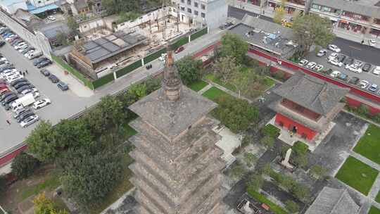 河北石家庄正定古城航拍