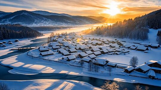 东北雪乡 冬天雪景