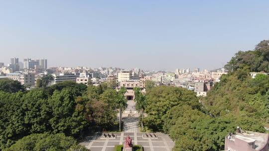 航拍城市风光建筑高楼夜景灯光交通车辆