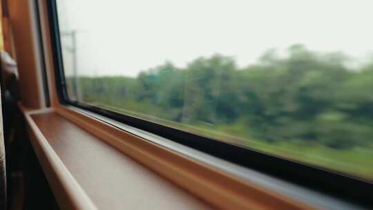 4K高铁车窗旅途风景