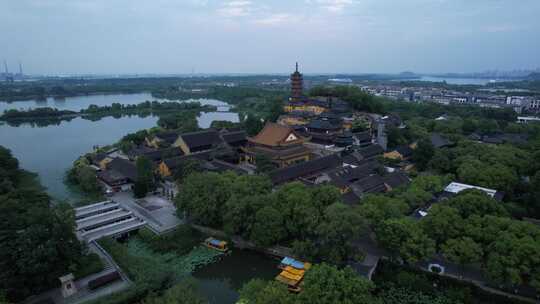 镇江金山公园景区金山寺航拍