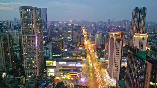 四川成都九眼桥城市夜景车流轨迹繁华夜景