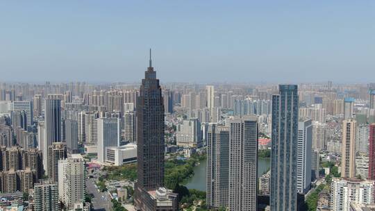 武汉金融中心CBD高楼大厦航拍