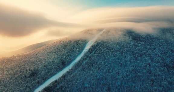 北大壶滑雪场空镜航拍