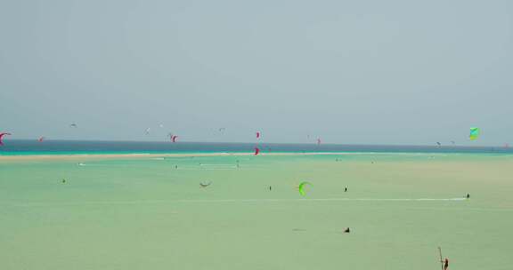 风筝冲浪，富埃特文图拉，海滩，海