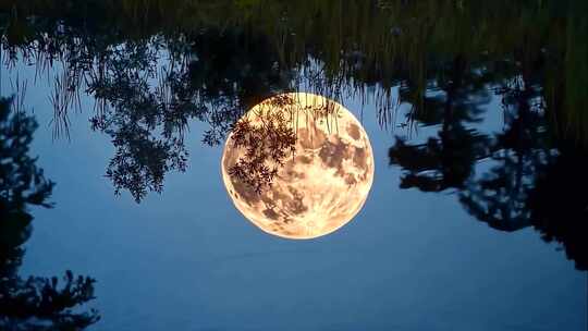 中秋节月亮特写夜晚月亮升起赏月亮圆月明月