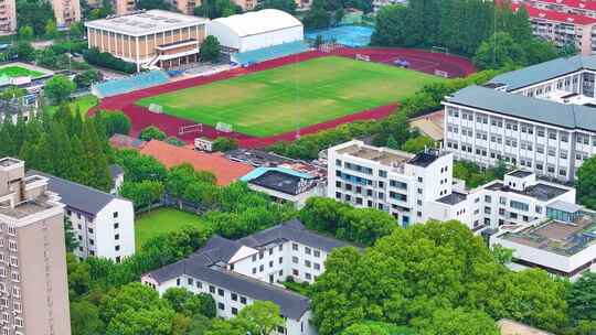 上海市华东理工大学徐汇校区航拍校园风景风