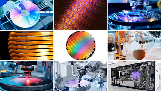 芯片生产半导体晶圆制造芯片工厂光刻机科技高清在线视频素材下载