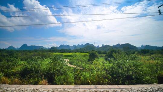 动车高铁火车窗外风景