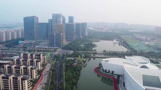 航拍山东淄博城市风貌全景 4k