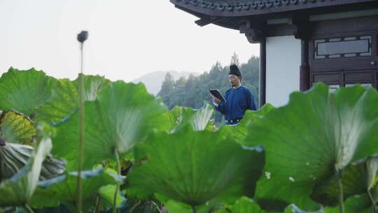 唐朝古代古装古人读书看书