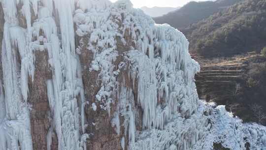 航拍 航拍沕沕水景区 冰瀑