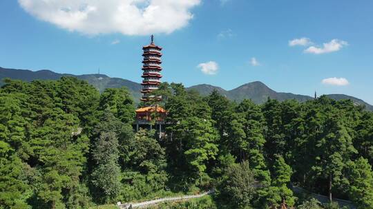 航拍南岳衡山金刚舍利塔