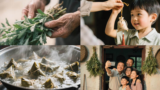 端午节传统习俗 家人共度端午佳节高清在线视频素材下载
