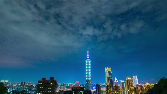 台湾台北城市夜景的时间推移