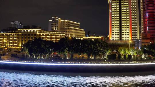 4K航拍厦门鹭江道灯光秀夜景