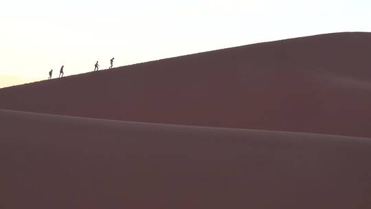 旅行者徒步沙漠视频素材模板下载