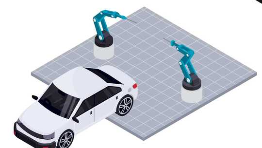 汽车车辆生产制造组装生产线动画视频素材模板下载