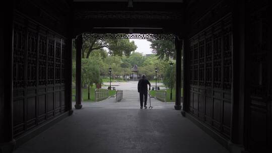 杭州江寺公园古典园林风景