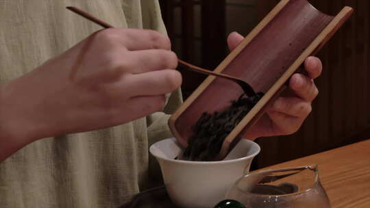 中国民间传统茶道 手工沏茶唯美镜头