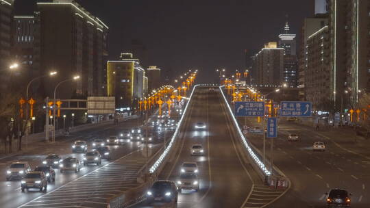 新年街道夜景 过年街道氛围