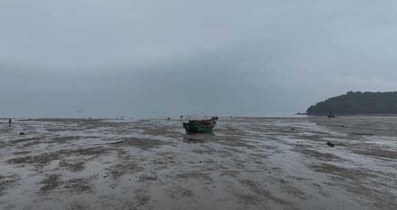 海陵岛瓦晒湾网红赶海圣地航拍