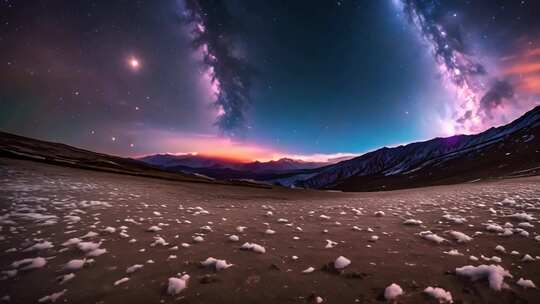 雪山星空全景