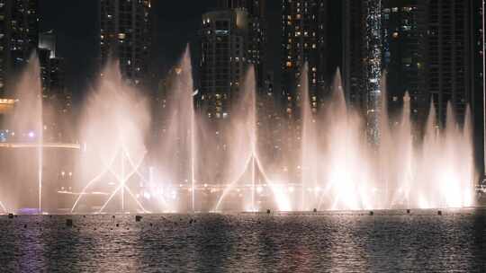 迪拜，城市，喷泉，市中心